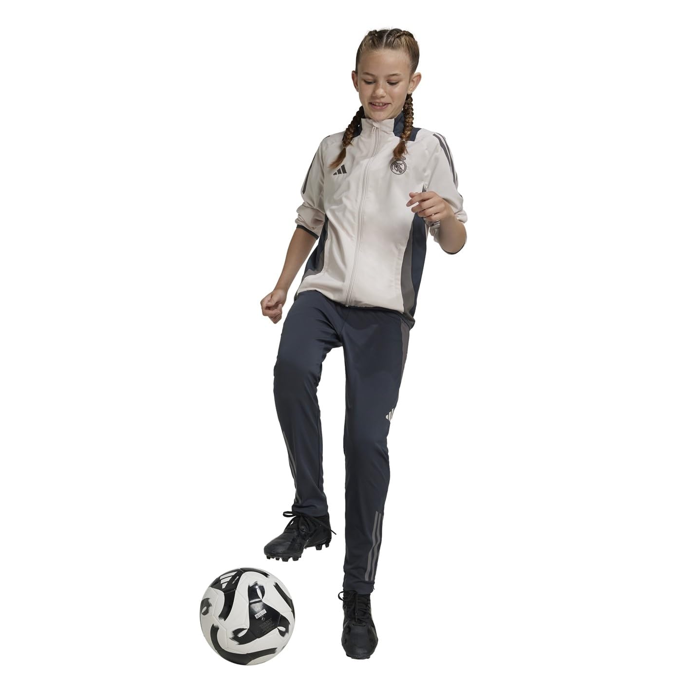 adidas Real Madrid - Pantaloni da allenamento per bambini, colore: Grigio Junior 24/25
