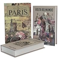 Kit 3 Caixas Livro Decorativo Porta Objetos 3 em 1 Decoração Casa Sala Multiuso Jogo de Livros Decorativos (Love Par)