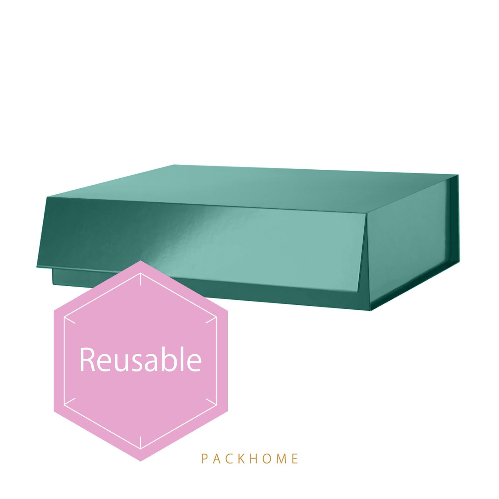 PACKHOME Valentines Day 6 Extra Large Gift Boxes 17.5x11.3x4.3 Inches, Sturdy Shirt Boxes With Magnetic Lids For Clothes And Large Gifts ( Glossy White - View #4