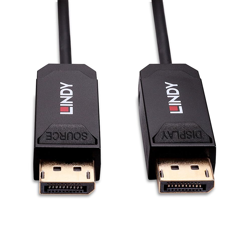 LINDY 38525 Cavo Fibre Optic Hybrid DisplayPort 2.0 UHBR10, 4K@144Hz, 8K@60Hz, 40Gbit/s, fibra ottica ibrida, AOC