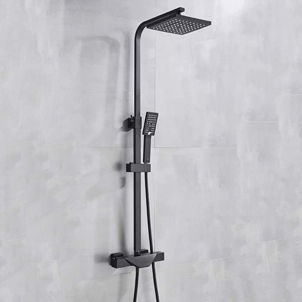 Ensemble de douche noir mat avec mitigeur de baignoire chaud et froid