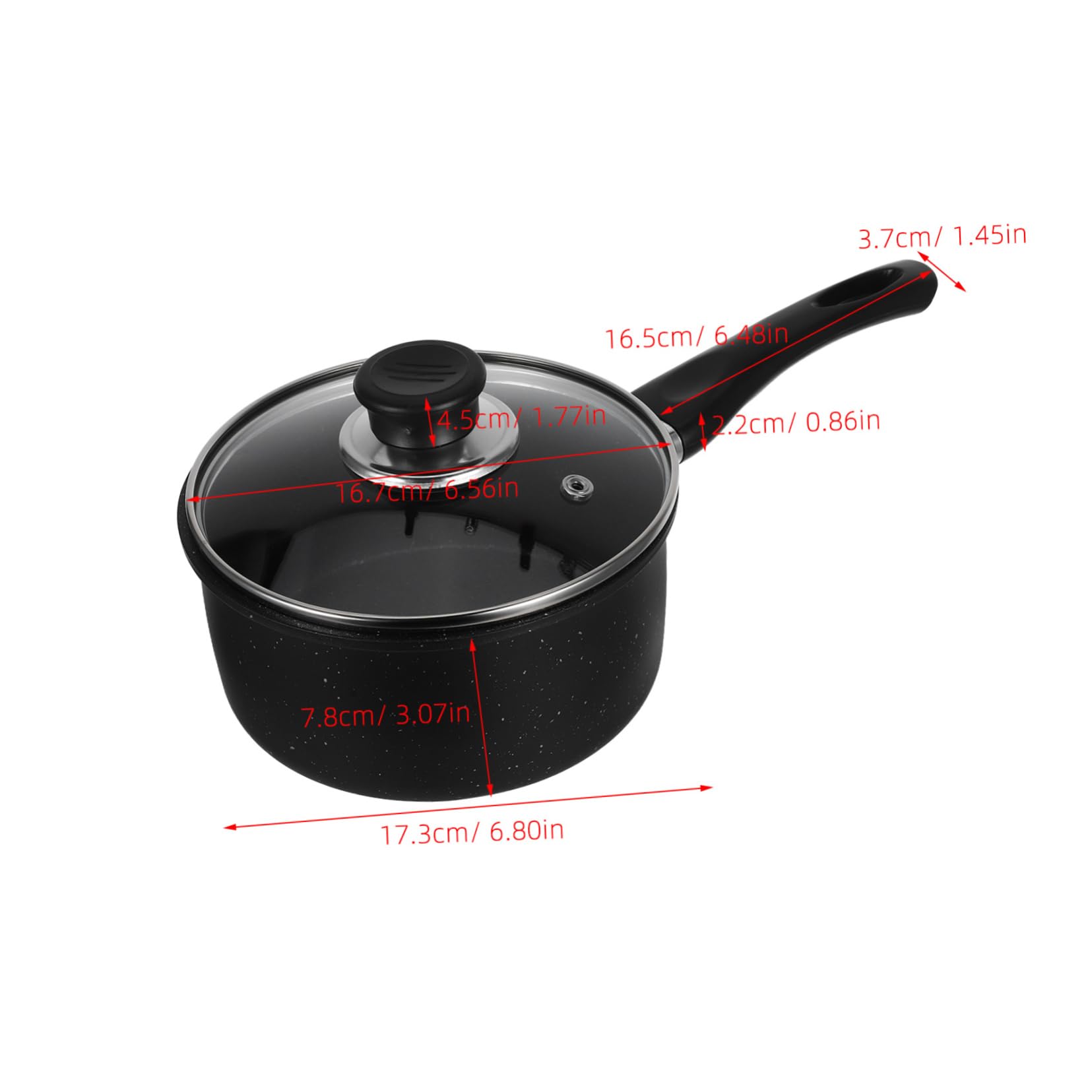 POPETPOP Piccola Casseruola Antiaderente in Maifanstone, Piccola Pentola Nera Multifunzione e Leggera per Cucina, per Latte e Salse