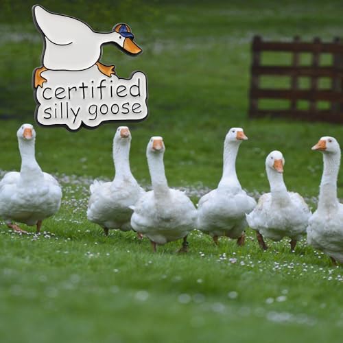 Image of PLITI Goose Gift Goose Lover Gift Goose Owner Gift Goose Game Gift Certified Silly Goose Brooch Pin For Farmer