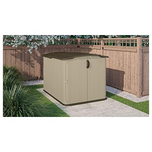 Suncast BMS4900 98 cu. ft. Glidetop Horizontal Storage Shed - Brown