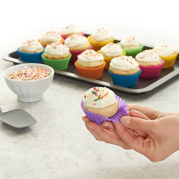Image of Multi-Purpose Silicone Mould for Muffins, Cakes, Idlis & Chocolate,Cupcake, Jelly, Dhokla, Non-Stick, Heat-Resistant, BPA-Free, Flexible & Durable, and Steaming Ideal for Oven, Microwave(12)
