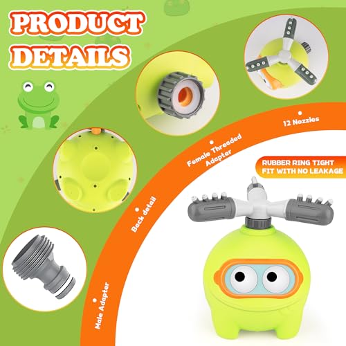 Jouet d'eau de Grenouille Jouet d'extérieur pour Enfants 3 4 5 6 7 garçon et Fille de 8 Ans, Enfants Sprinkler Jeux d'extérieur Jouets de Jardin Jouets de Jardin pour Enfants Eau extérieure Jouer – Image 7