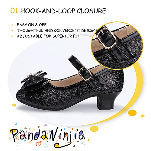 Image of PANDNAINJIA Girls Dress Shoes Toddler Heels Mary Jane Pumps