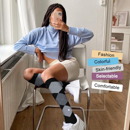 Image of Iseasoo 4 Pairs Compression Socks for Women Circulation-Best Support for Nurses,Running,Athletic,Travel