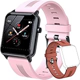 Smart Watch with Replacement Band,Fitness Tracker Watch for Android iPhones,Heart Rate, Sleep Monitor, Music, Pedometer Activity Tracker, IP68 Waterproof Health Smart Watches for Men, Women, Teens