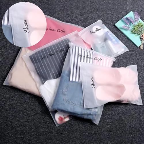 Image of Pop Resin 20 Pack Pouches Frosted Bag with 2 Sheets of Clear Hospital Bags Stickers for Labor and Diaper Maternity Essentials 13.78 x 15.74 Inch Hospital Bag for Mommy Dad Newborn Baby Diaper Bag