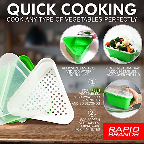 Jen Widerstrom Rapid Veggie Steamer | Microwave Fresh & Frozen Vegetables in Less Than 4 Minutes | Perfect for Dorm, Small Kitchen, or Office | Dishwasher-Safe, Microwaveable, BPA-Free