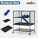 HABUTWAY 36.5''H Large Metal Rolling Ferrets Cage, 2-Tiers Small Animal Cages, Cage for Rats/Chinchillas, 0.5'' Bar Spacing for Ferret,Small Animal Cage w/Removable Ramp & Platform