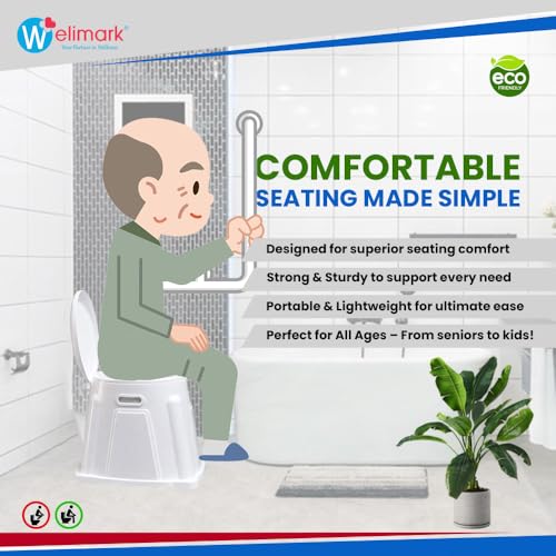 Image of Indian to Western Toilet Converter | Portable Indian Commode Toilet for Elderly and Handicap | Portable Western Commode with 2 Year Warranty - White