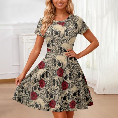 Vestido informal estampado manga corta moderno aireado y cómodo 3