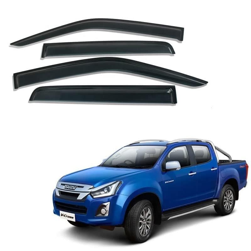 Image of Premium Non-Breakable Car Window Door Visor /Rain Guard /Wind Deflector Compatible for (Isuzu d max 4pcs)