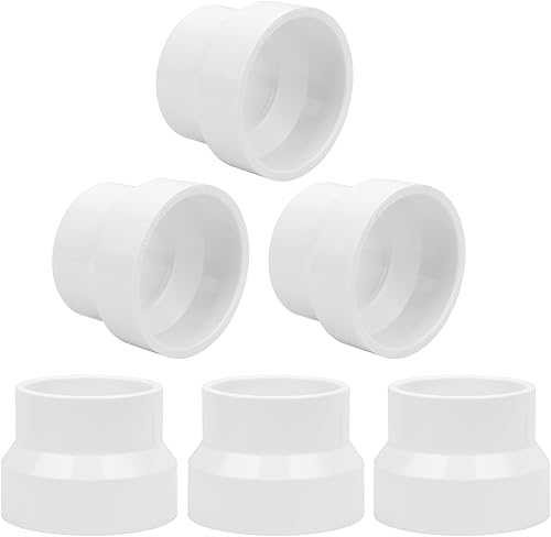 Miniatura 1 de Paquete de 6 adaptadores de acoplamiento reductor de PVC DWV de 2 pulgadas x 1-12 pulgadas (enchufe x zócalo) Schedule 40 PVC DWV Acoplamiento