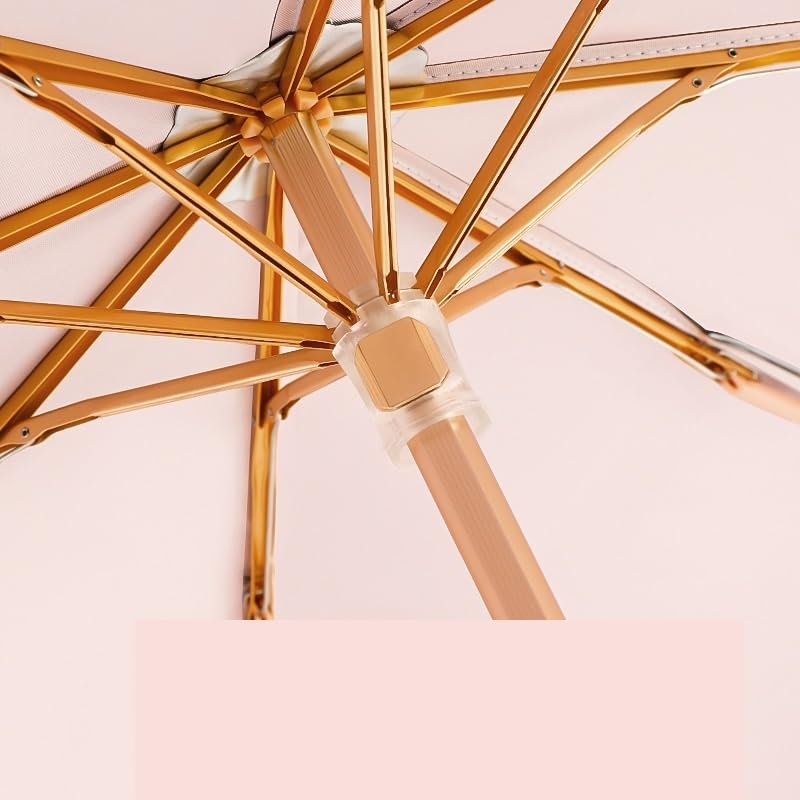 RENEESME Umbrellas For Rain Solid Wood Handle Sun Umbrella Folding Sun Umbrella Strong Umbrella For Wind And Rain(A)