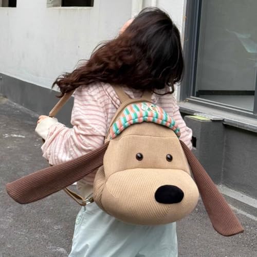 Women's Cute Puppy Backpack with Cartoon Kawaii Charm Pendant Large Capacity Funny Ainmal Bag for Travel (Puppy)4
