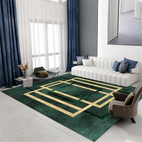 QGYFRE Alfombra Exterior Verde Alfombras Recibidor 140x200CM Antideslizante Rectangular Moderna de Color Amarillo Infantiles