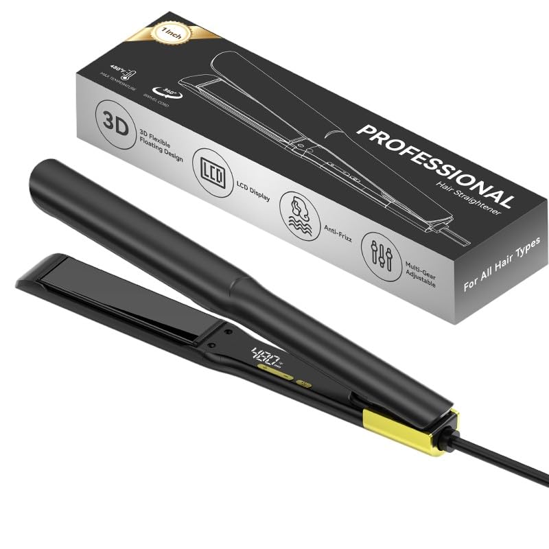 piastra per capelli in titanio professionale, tecnologia ultra zone, piastre flottante 3D, tecnologia MHC, pronta in pochi secondi. Adatta a tutti i tipi di capelli, protezione colore