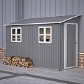 4x10 Ft Outdoor Metal Shed, Heavy-Duty Storage Shed with Floor Kit for Tools and Bikes, Lean to Shed with Left/Right Door and 2 Windows