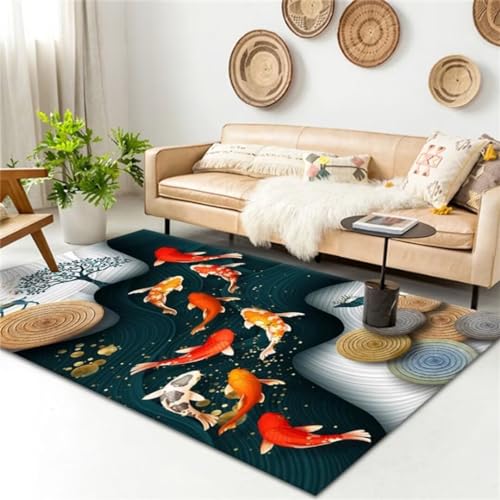 Alfombra lavable Rosso con diseño 3D para sala de estar 2