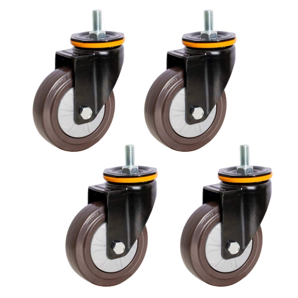 Roulettes de meuble M12 anti-rayure avec frein pour stopper les sols abîmés