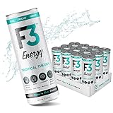 F3 Energy - Tropical Theory Energy Drink, Muscle Building Sports Drinks w/ BCAA, Panax Ginseng and G