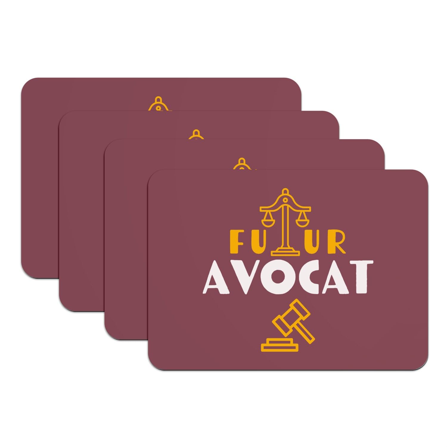 Set de table dessous caoutchouc rouge grand format futur avocat justice