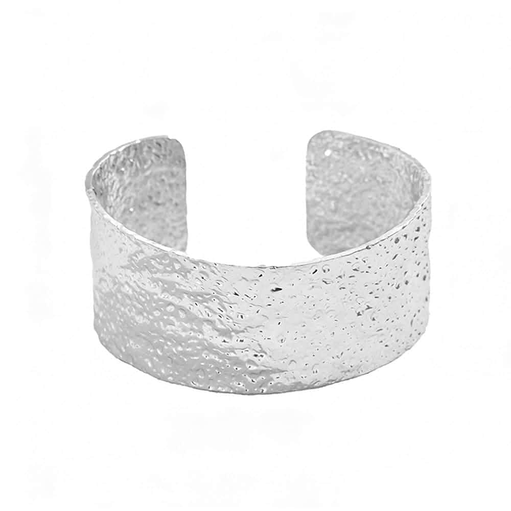 OIDIMS Wide Cuff Bangle Bracelet for Women Hammered Texture Open Arm Cuff Boho Statement Bracelets Fashion Thick Minimalist Metal Design Trendy Punk Jewelry for Her