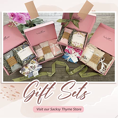 Sacksythyme Microwave Heating Pad For Back, Neck, Menstrual Cramps, Shoulders, Leg Pain Relief - Hot Moist Microwavable Therapy Pack - Blue Unscented Flaxseed Heat Pad Made In Usa (Size:12" X 7") #TOP1