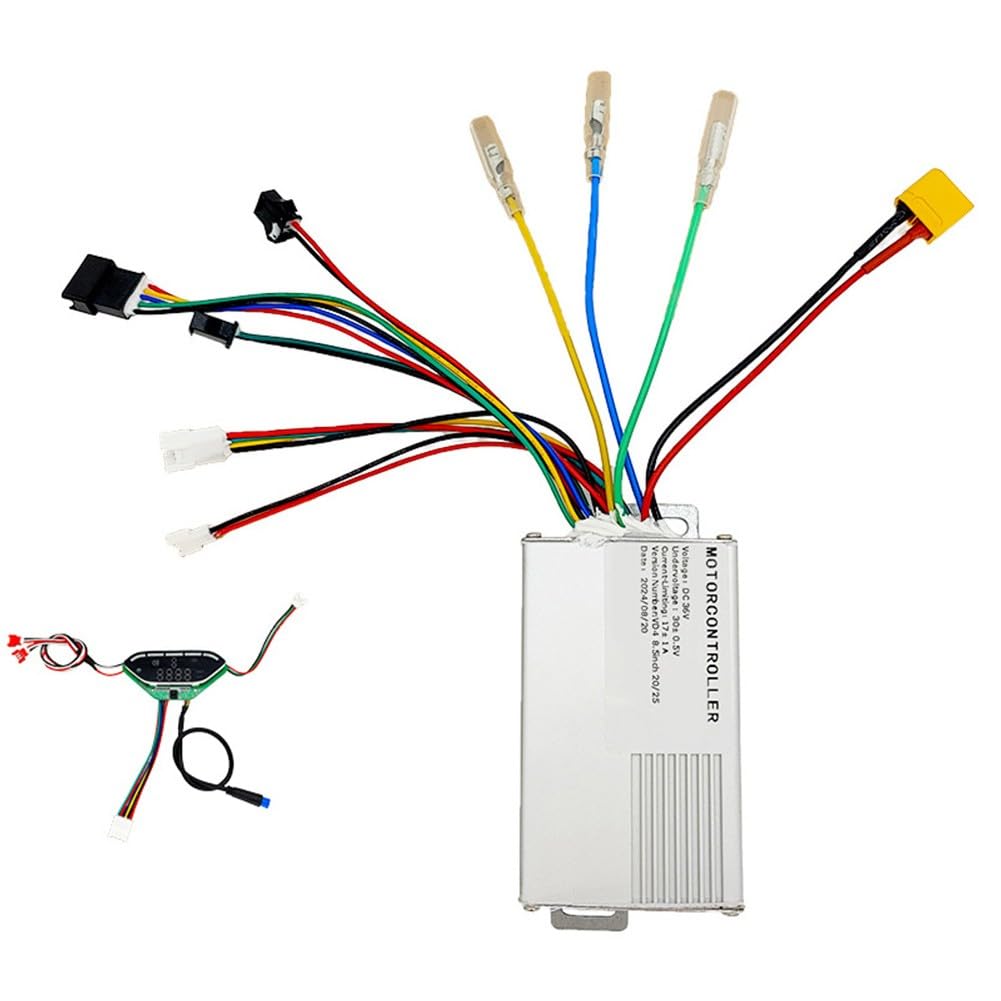 Elektroroller-Display-Controller-Set, 36 V, 350 W, 17 A, für E9T, Messgerät und Controller aus Aluminiumlegierung mit weißer Oberfläche, kompatibler Ersatz für beschädigte Einheiten