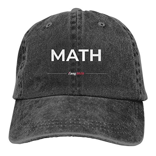 RFTGB Gorras Unisex Accesorios Sombreros Gorras de béisbol Sombreros de Vaquero Andrew Yang 2020 Math Denim Baseball Cap, Unisex Vintage Dad Hat, Golf Hats, Adjustable Plain Cap