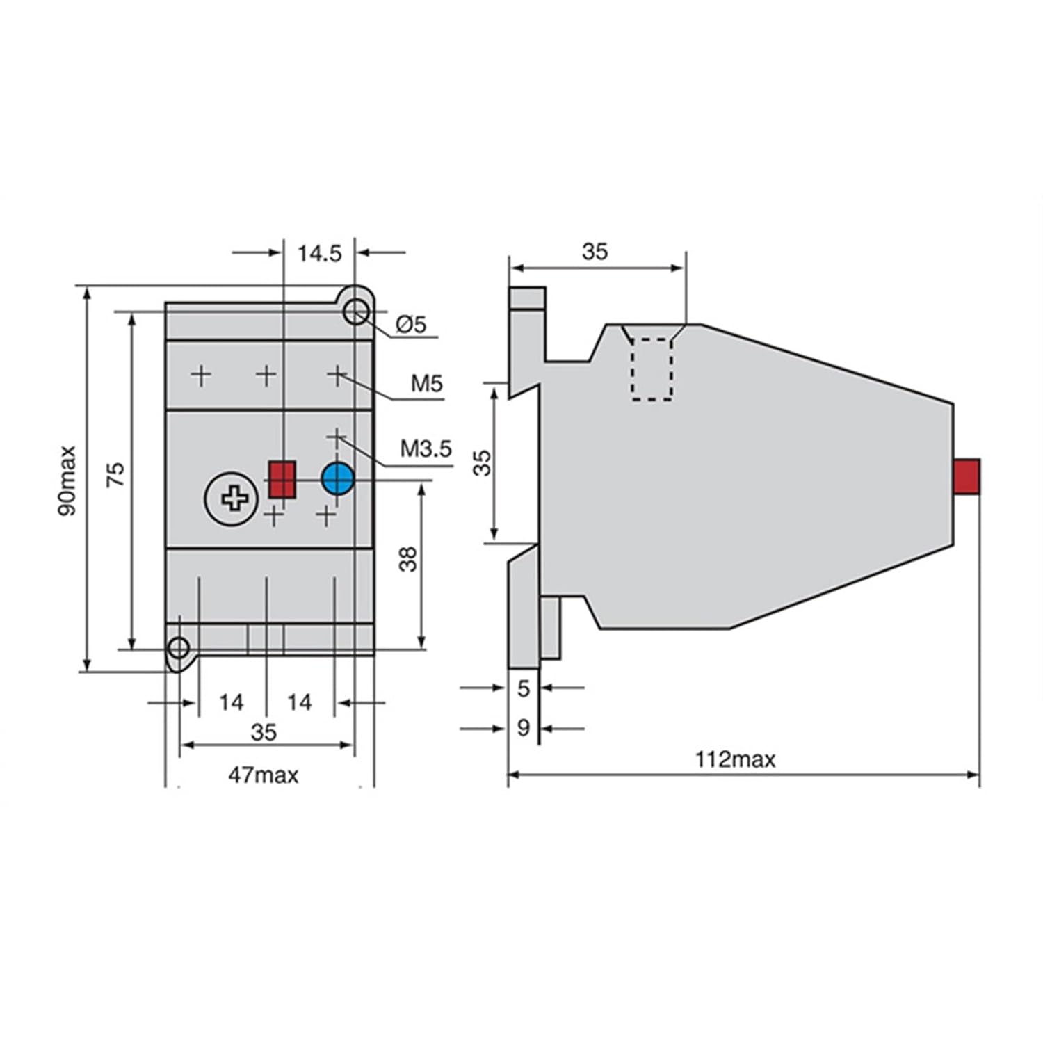 JRS2-63 3UA59 Heat Thermal Overload Relay Protector Guide DIN Rail Mounted Adjustable Electric Protection(8-12.5A)