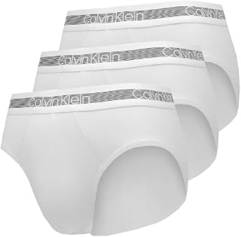 Calvin Klein Cotton Stretch 3 Pack Brief, Black with Red/Green/Navy