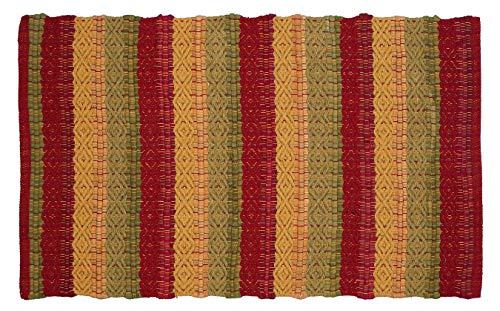 Cotton Rag Rugs 2X3'- Red Combo In Diamond Weave Stripe,Cotton Area Rugs,Indoor Out Door Rugs 2'X3',Rugs For Living Room, Machine Washable Rugs,Hand Woven & Kitchen Entryway Rug,Farmhouse Rug. #TOP27