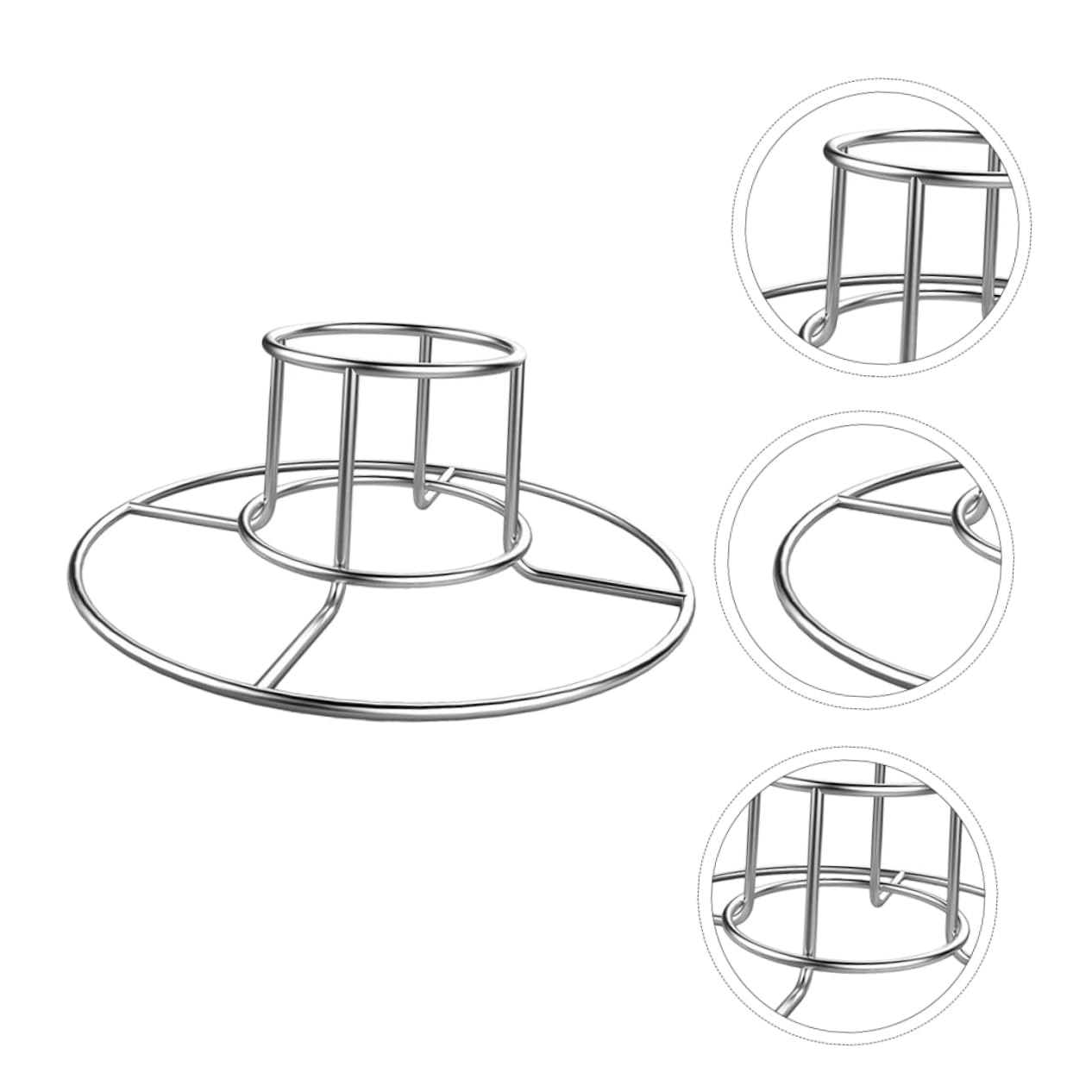 ifundom 2 Set Portabirra alla Griglia Portatile Caldo Maglia Barbecue Rastrelliere in Acciaio Inossidabile Ripiano per Arrostire Il Pollo Supporto di Pollo Arrosto Argento 2 Pezzi*2