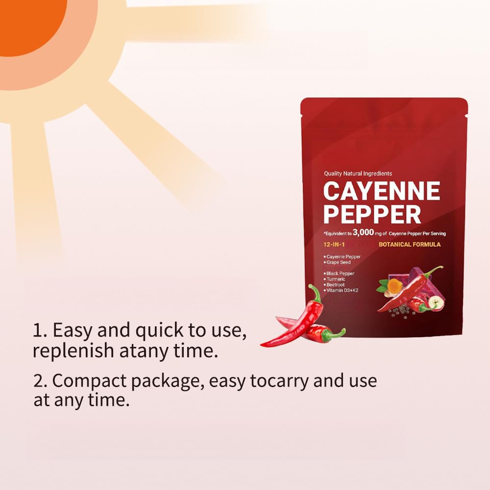 Capsaicin-Komplex, Mischung aus 12 Kräutern und Vitaminen, Unterstützung für tägliches Wohlbefinden & Körperform, glutenfrei, pflanzlich, vegetarisch