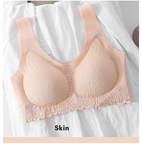 Sutiã feminino com contorno 5D sem fio, roupa íntima respirável de renda, sem costura, para esportes