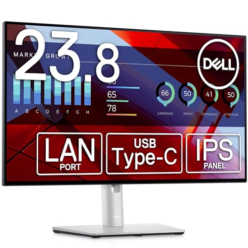 Dell U2422HE 23,8 Zoll FHD (1920 x 1080) Bildschirm Monitor, 60 Hz, IPS, 5ms, blendfrei, HDMI, (Renewed)