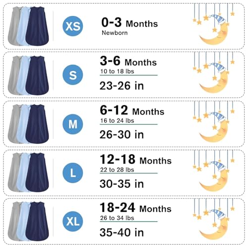 3 pack baby sleep sack 12-18 months 100 rayon cotton baby sleeping bag 2-way zipper toddler wearable blanketscomfy stretchy thin sleep sackstog 03 large