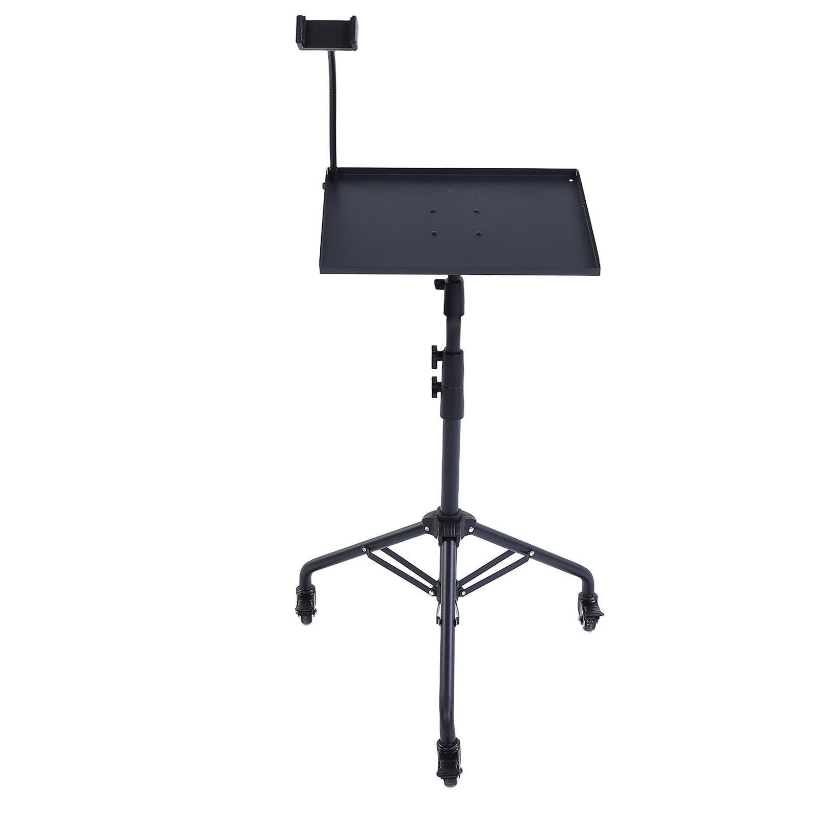 Supporto per treppiede per proiettore portatile regolabile in altezza da 28 a 51,2 pollici Supporto per rack portatile multifunzionale per tablet con rotelle