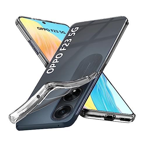 Image of Fashionury Soft Crystal Clear Back Case Cover for Oppo F23 5G | Shockproof Design | Camera Protection Bump | Clear Back | Case Cover for Oppo F23 5G Transparent