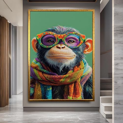 Tableau singe rigolo sans cadre pour habiller un grand mur vide - 2
