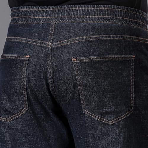Men's Straight Loose Jean Sweatpants Casual Plus Size Baggy Jeans Wide Leg Elastic Waist Denim Pants4