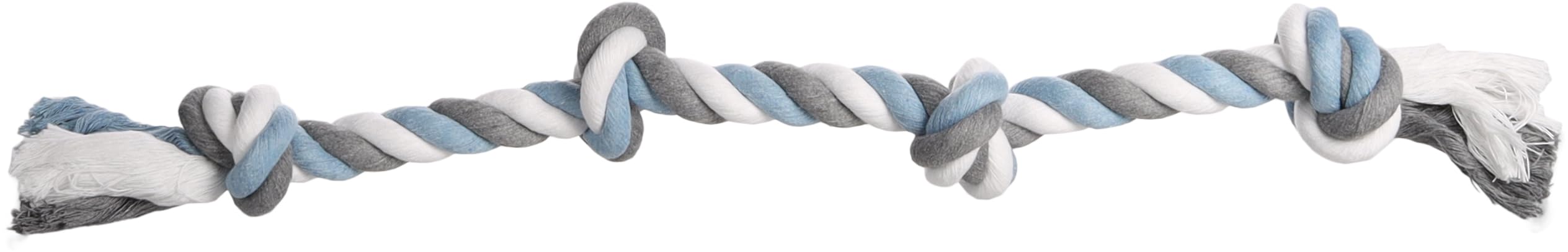 Flamingo DT COTTON JIM KNOTTED BONE 4 KNOTS BLUE/WHITE/GREY 60CM