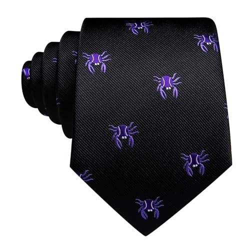 Image of Barry.Wang Man Tie Sets Skull Animal 63 inch Extra Long Necktie Silk Woven Handkerchief Cufflinks Festival Party Gift