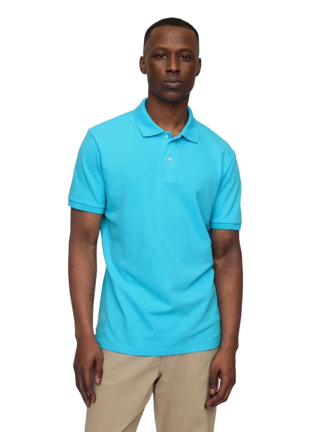 GAP Men's Stretch Pique Polo Shirt, Aquarius, XXL