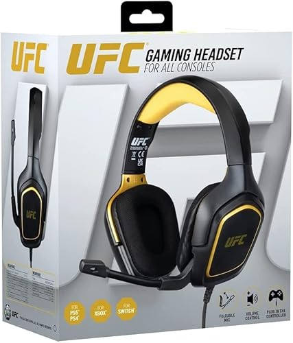 Miniatura 11 de Konix Ufc Auriculares Gaming Con Cable Para Ps4, Ps5, Switch, Xbox One Y Series X S - Micrófono A 45 - Cable De 1,5 M - Conector Jack De 3,5 Mm - Negro Y Dorado