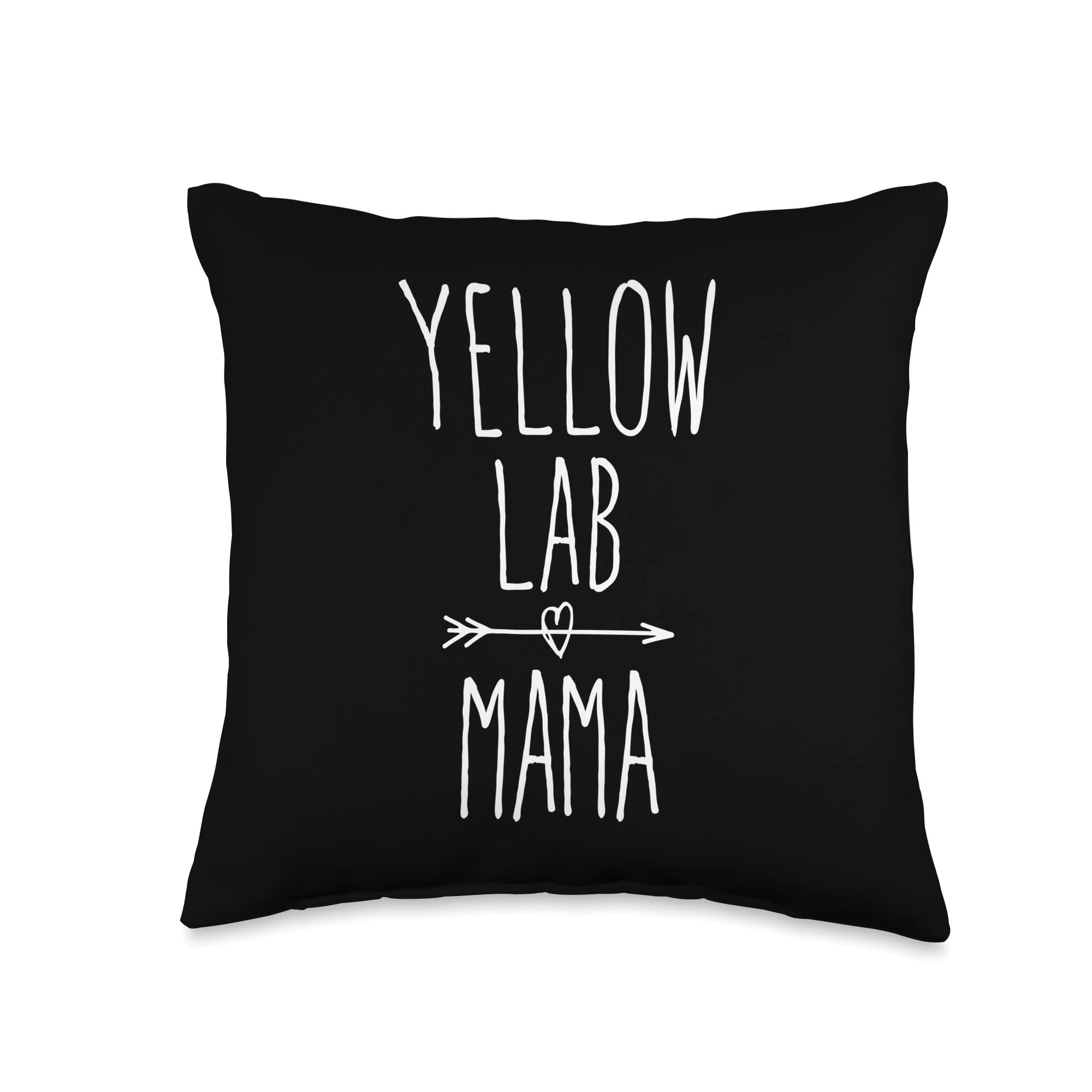 Love Yellow Lab Mom Gifts Lab Mama Cute Yellow Labrador Retriever Mom Throw Pillow, 16x16, Multicolor